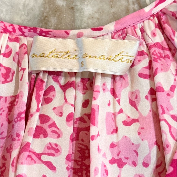 Women’s NATALIE MARTIN Briana dress- pink/white 100% silk. Size small - Picture 8 of 11